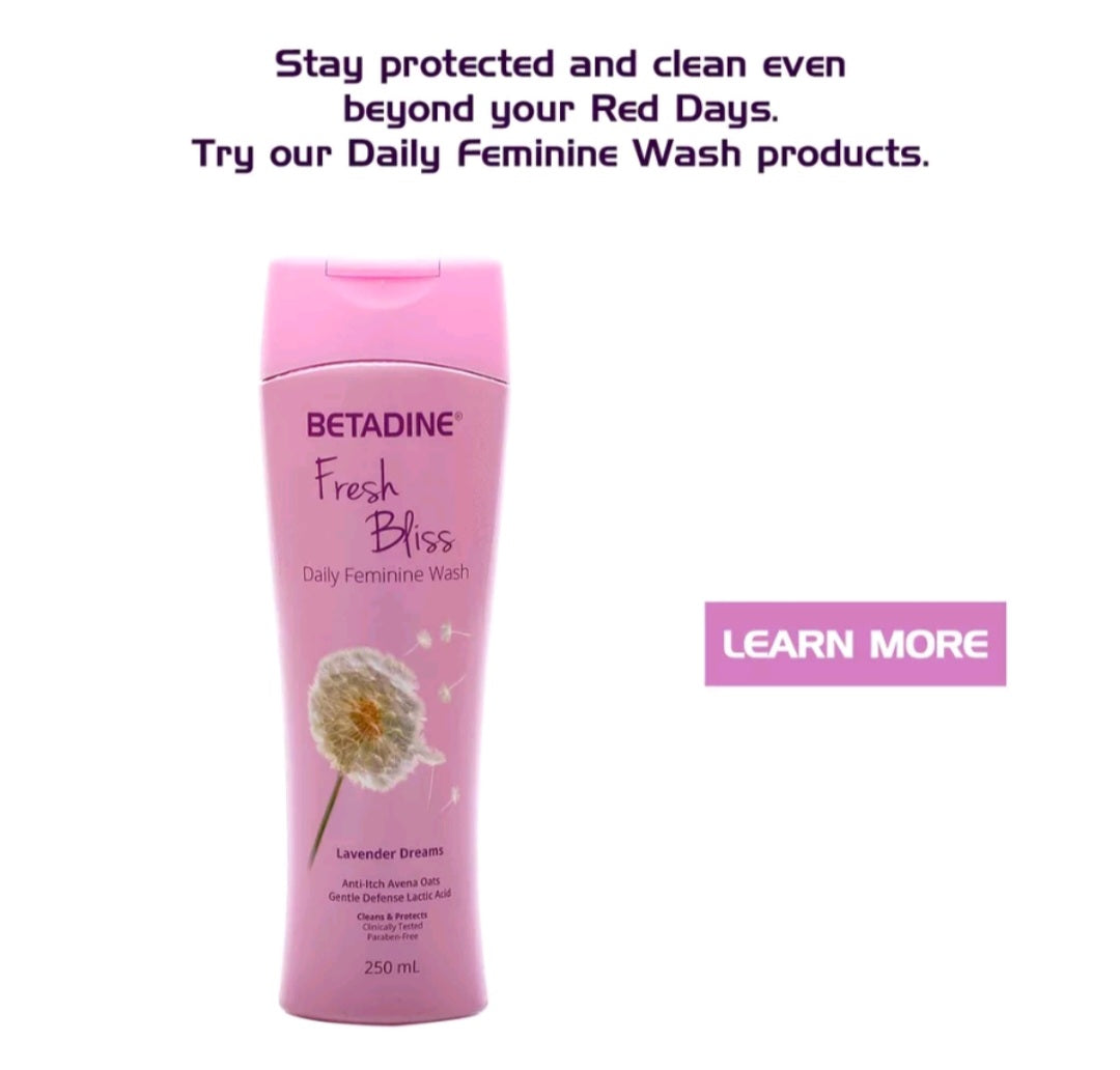 B1T1 Betadine Fresh Bliss Feminine Wash Lavender Mist X Calendula 150ml