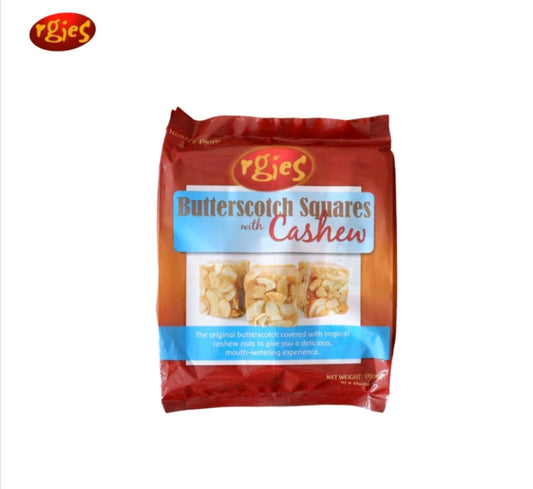 Rgies Butterscotch Squares with Cashew Nuts 170g (10Pieces/Pack)