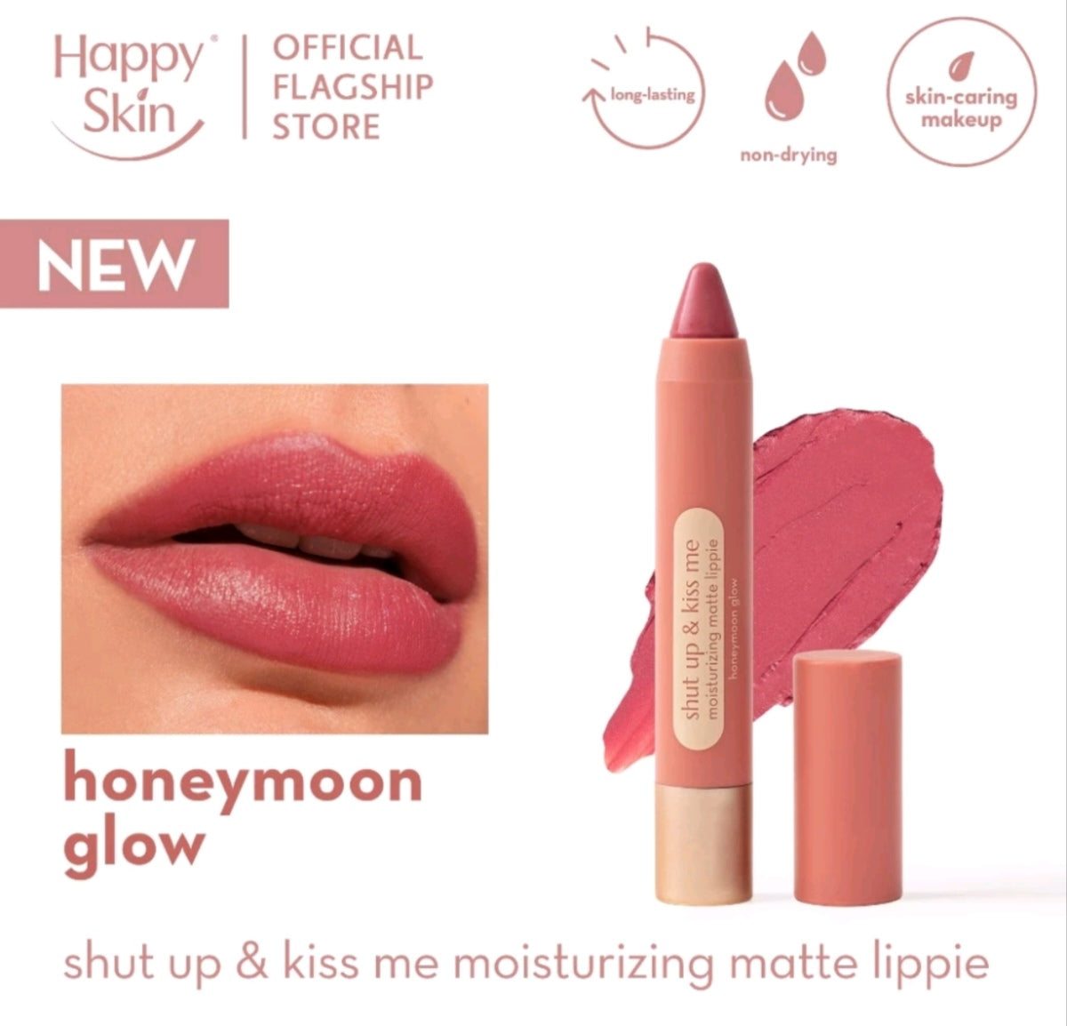 Happy Skin Shut Up And Kiss Me Matte Lippie Honeymoon Glow