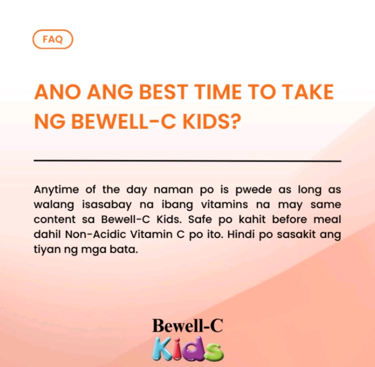 Bewell-C Kids Non-Acidic Vitamin C With Zinc 120ml