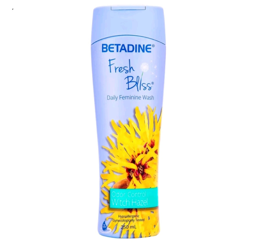 Betadine Fresh Bliss Feminine Wash Odor Control Witch Hazel 150ml