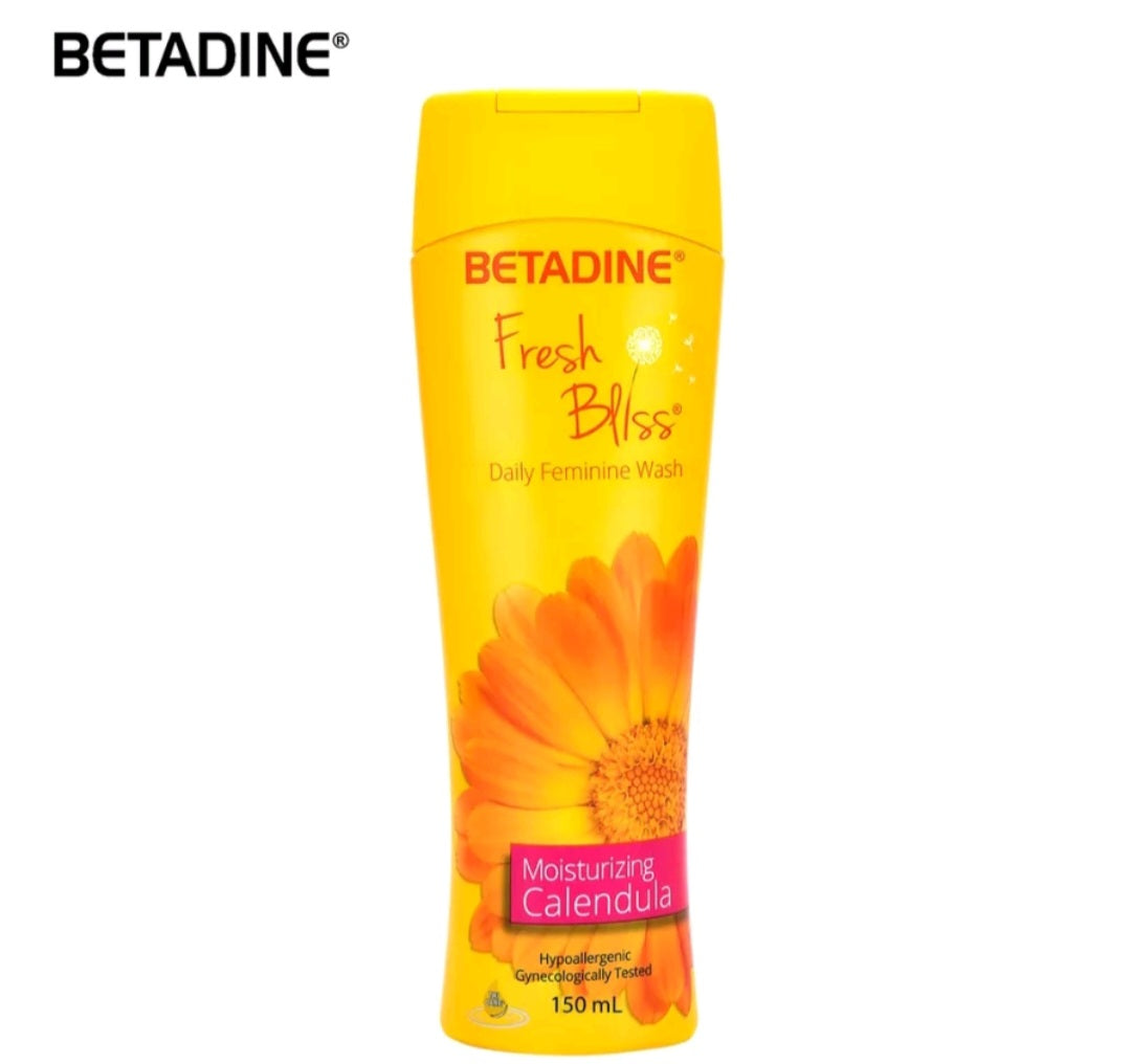 Betadine Fresh Bliss Feminine Wash Moisturizing Calendula X Lavender 150ml