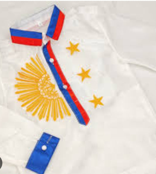 Barong Embroidered Philippine Flag