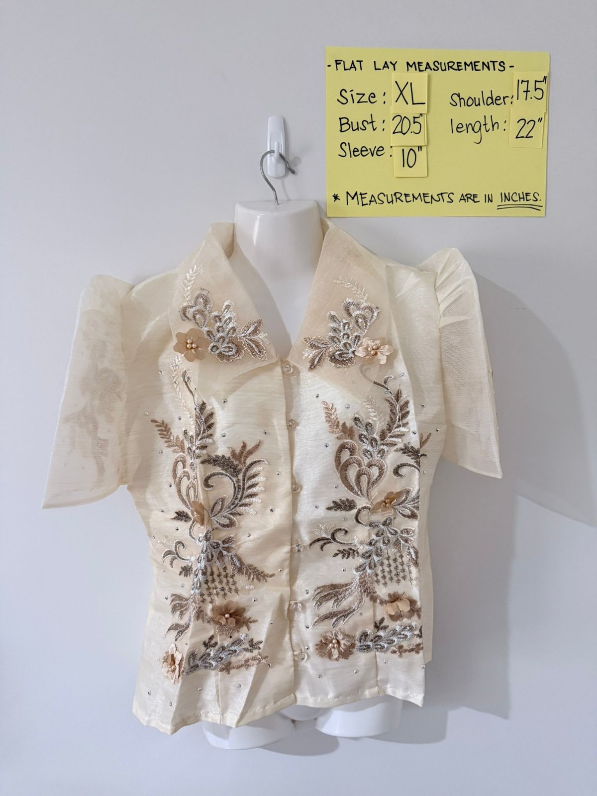 Filipiniana Bolero - Cream/Ivory (XL)