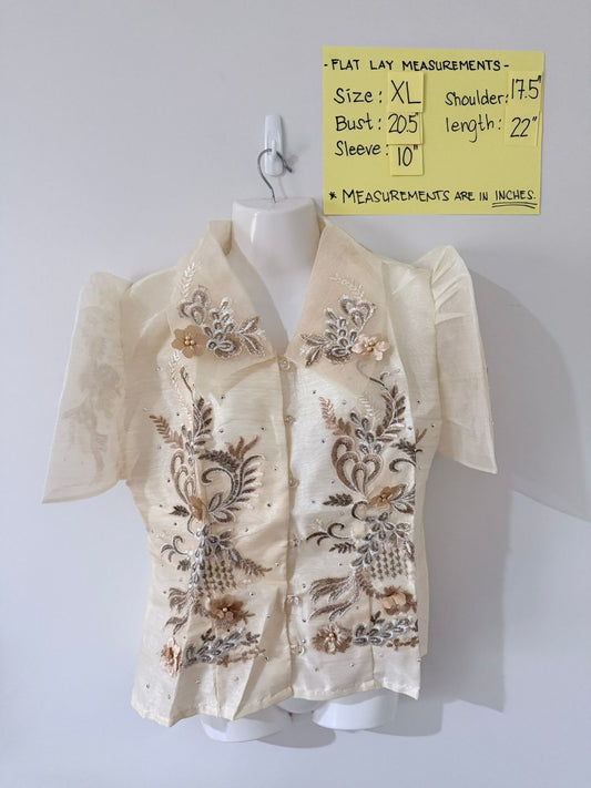 Filipiniana Bolero - Cream/Ivory (XL)